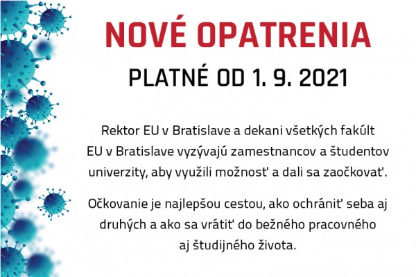 Opatrenie rektora číslo 8/2021